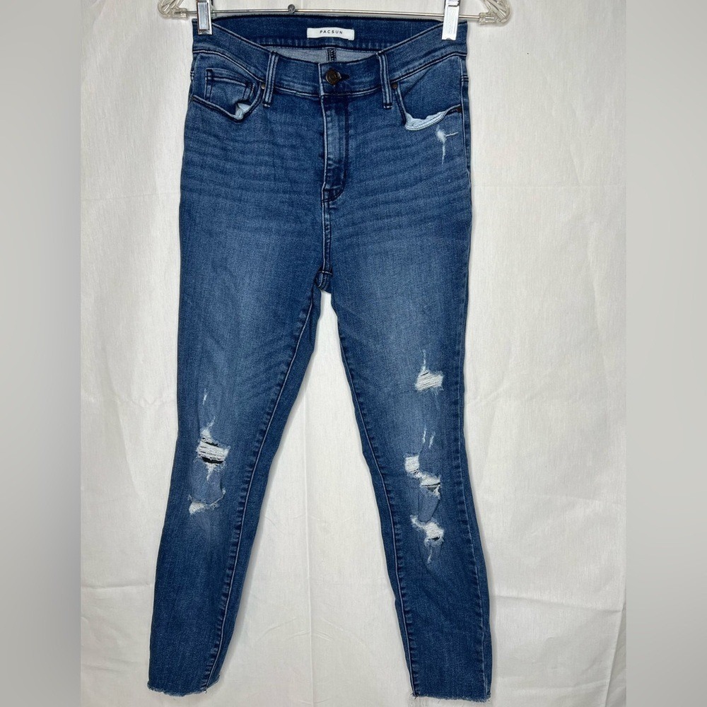 PacSun Dark Blue Ripped‎ Skinny Jeans